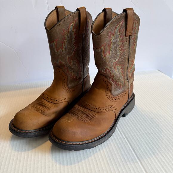Ariat Other - Ariat Kids WorkHog Western Leather Boots Size 4.5 Youth Pull-On Style 10007836